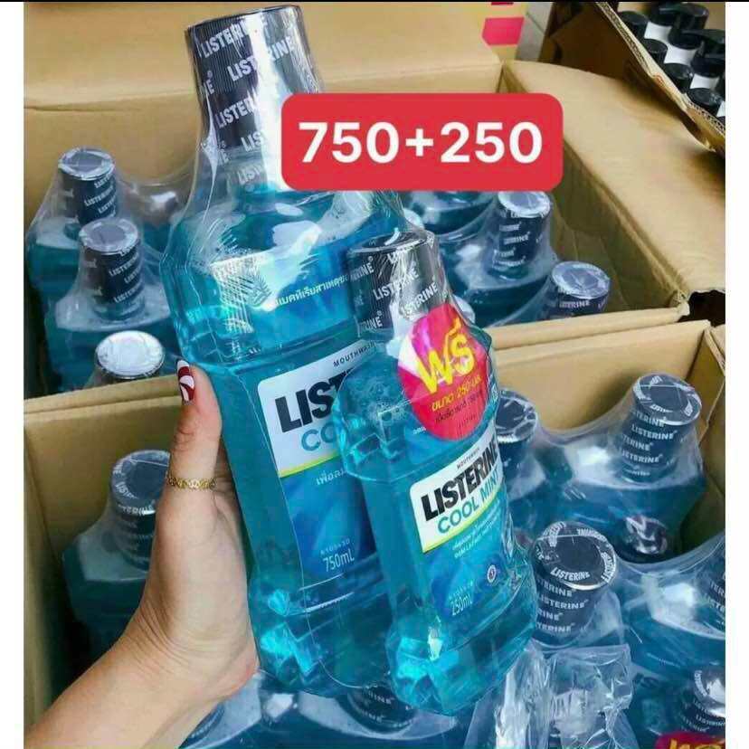 Combo 2 chai nước xúc miệng Listerine Thái lan 750 & 250 ml