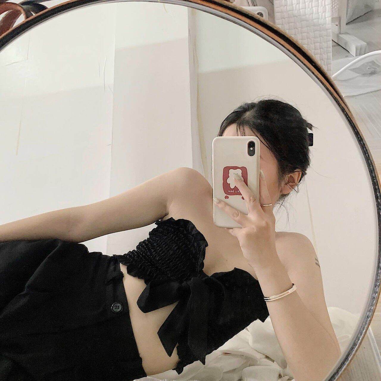 ÁO ỐNG NHÚN CỘT NƠ NGỰC