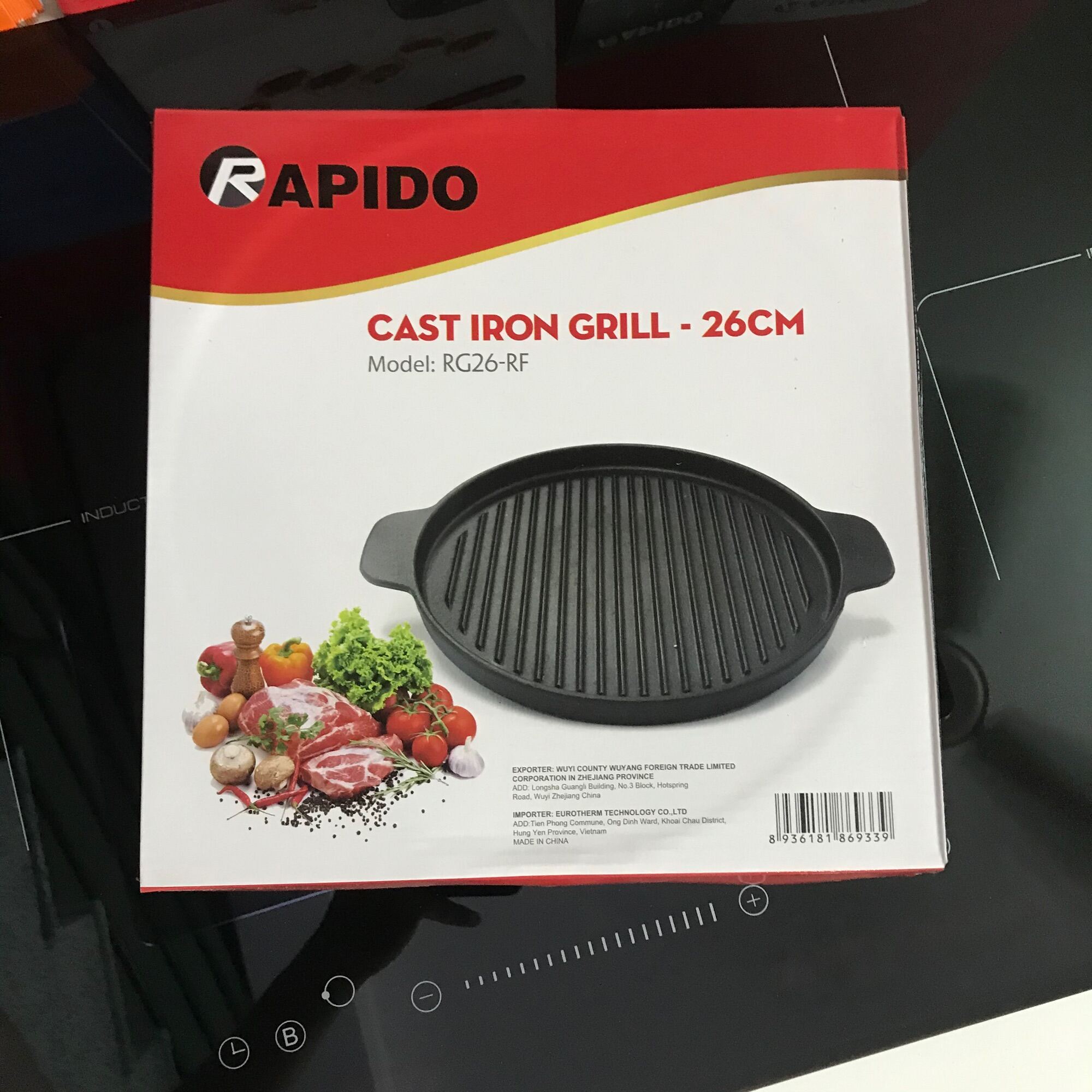 Chảo gang nướng 26cm Rapido Cast Iron Grill dùng bếp từ