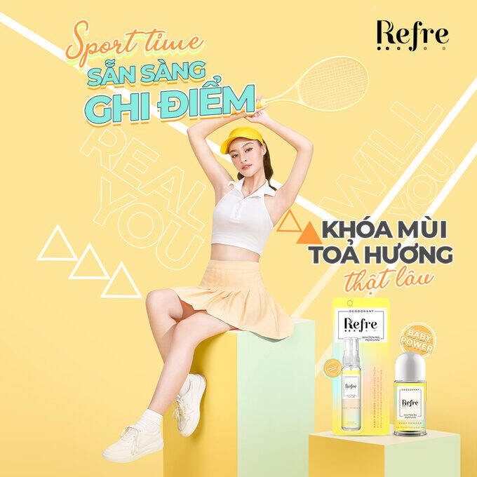 [HCM]Lăn Khử Mùi Refre Whitening Hương Phấn Thơm 40ml
