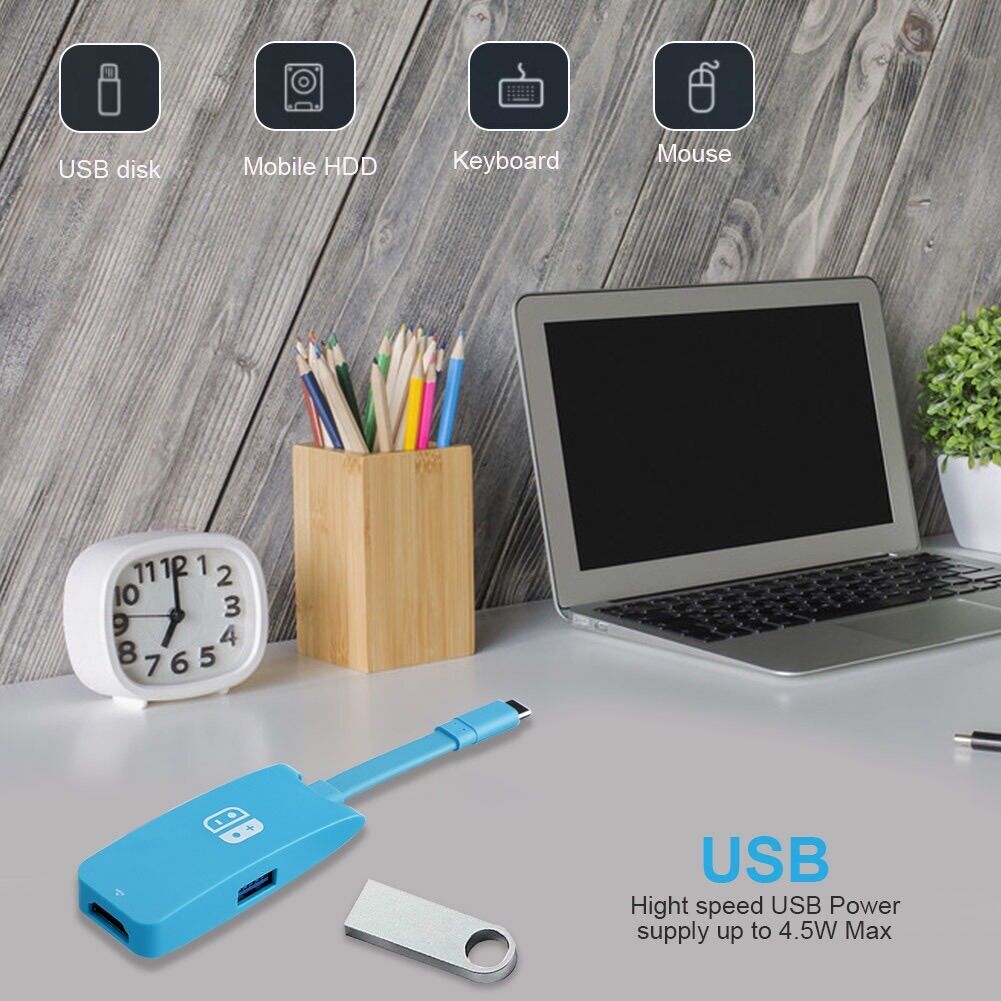 Hub dock nhỏ gọn xuất hdmi cho máy game Nintendo switch