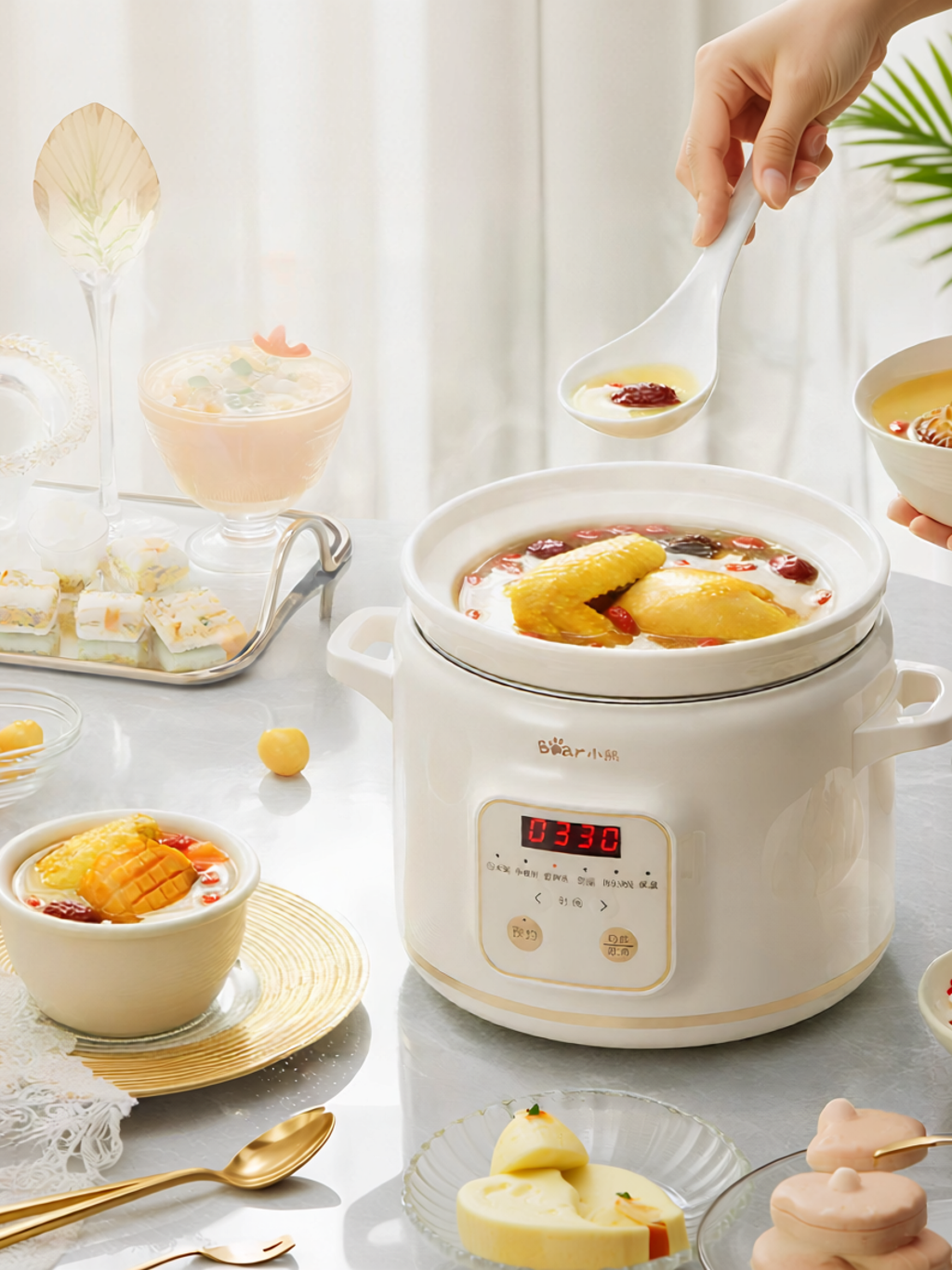 BEAR | Nồi Cơm Nấu Nhanh Tự Động Dung Tích Nhỏ Bằng Gốm