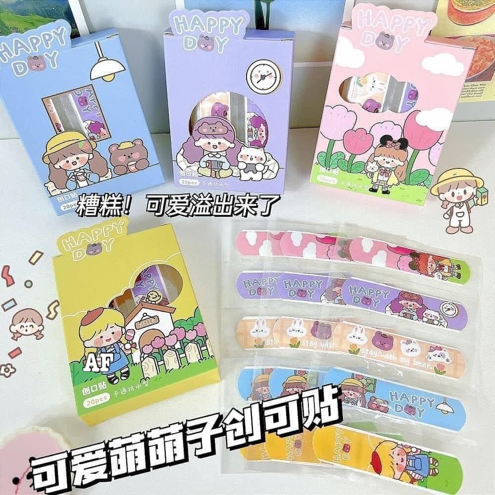 Hộp 20 băng dán cá nhân cute hoạt hình