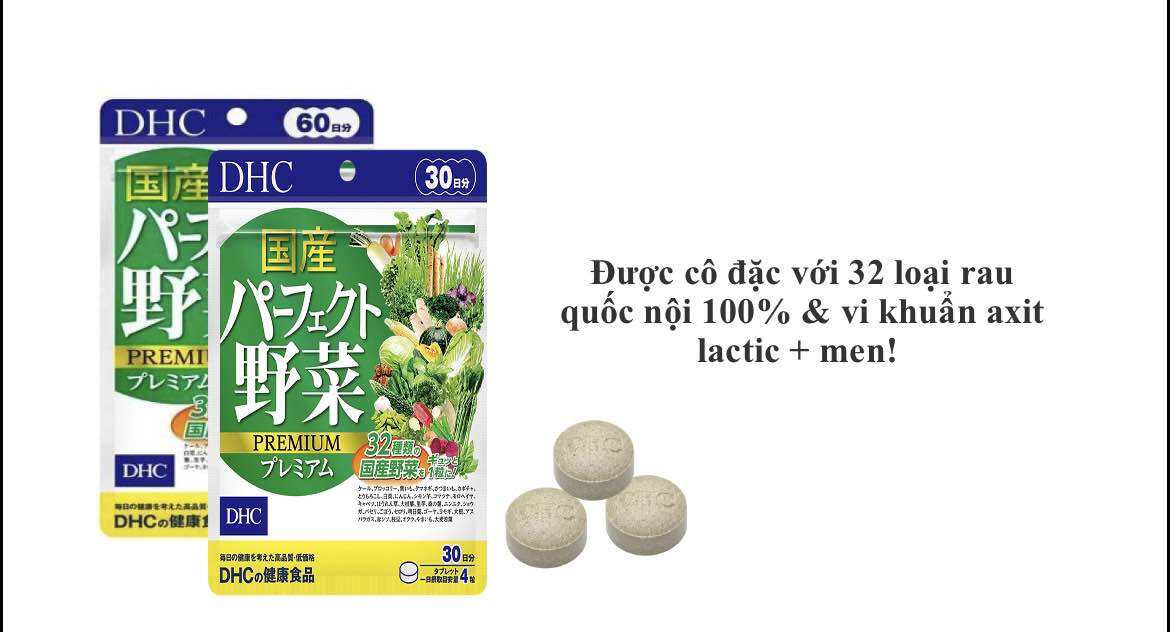 Viên uống rau củ DHC Perfect Vegetable Nhật Bản 120 viên 30 ngày