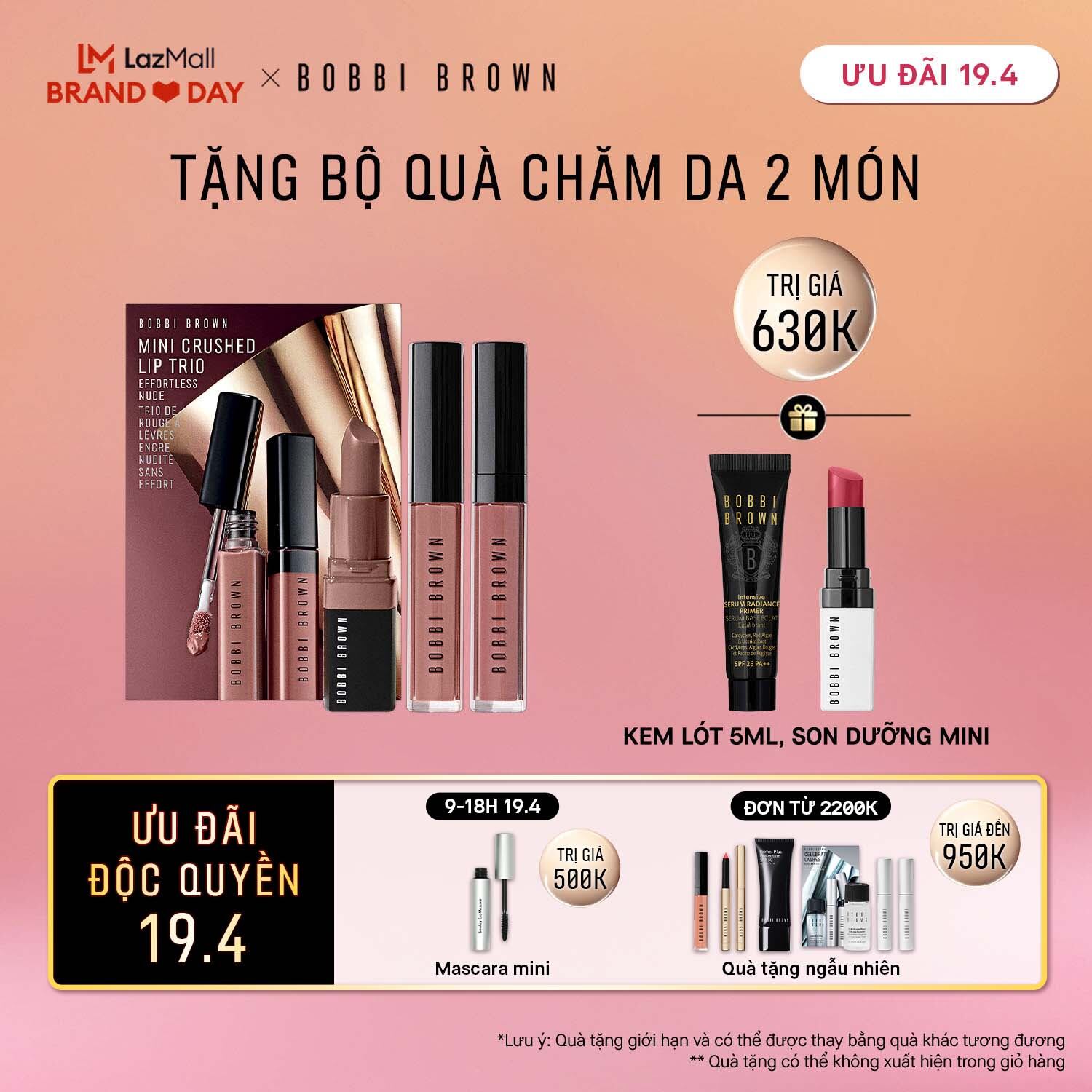 Bộ 3 son môi Bobbi Brown Crushed Lip • Mini Crushed Lip Trio