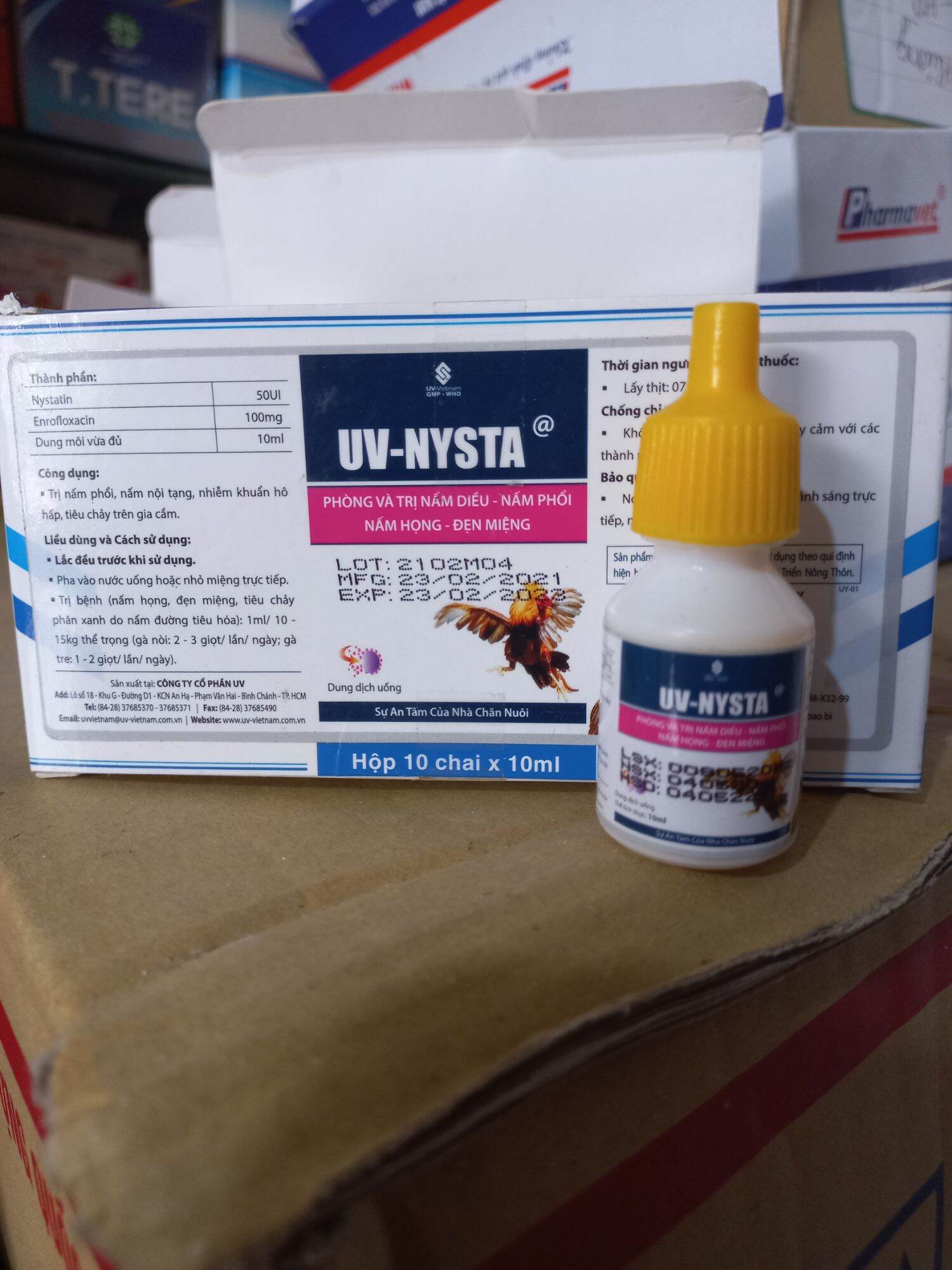 Nấm diều, nấm phổi, nấm họng, đẹn miệng gà đá UV Nysta 10ml