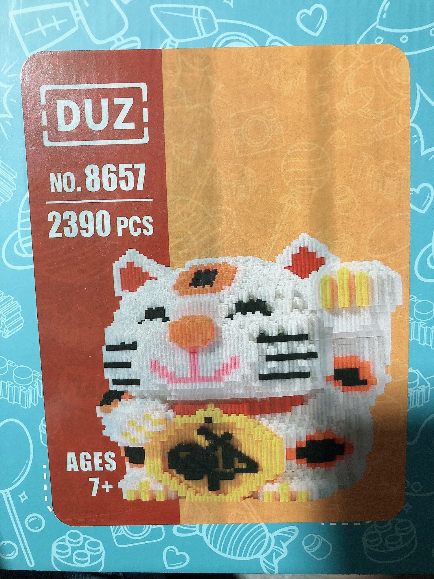 Lego láp ráp hình mèo thần tài 3D (tặng kèm búa)