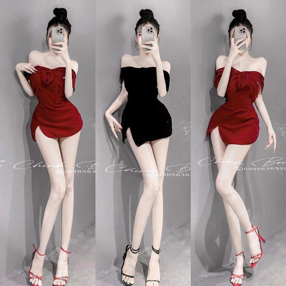 Đầm body trề vai cúp ngực