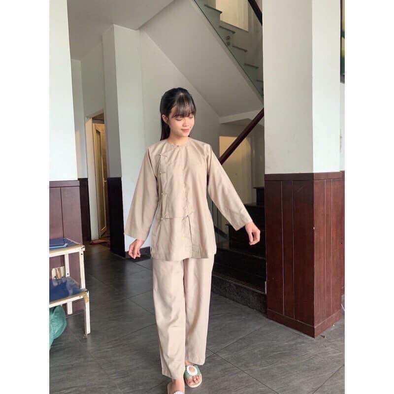 Bộ Vạt Hò nam nữ truyền thống - đồ lam đi chùa (46kg - 82kg)