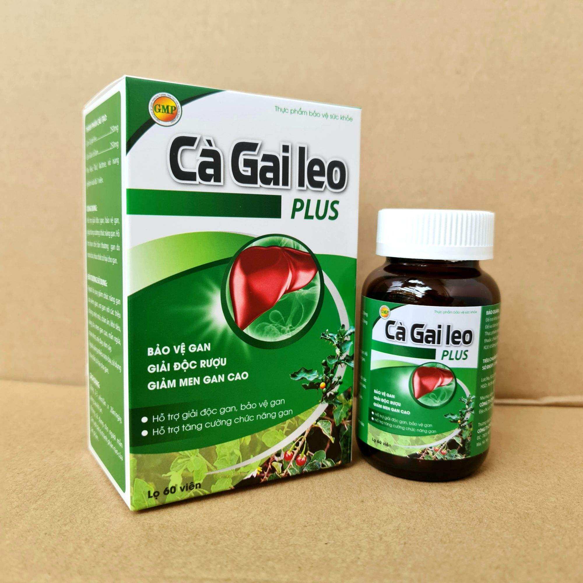 Bổ gan cà gai leo Plus giải độc, hạ men gan - Hộp 60 viên