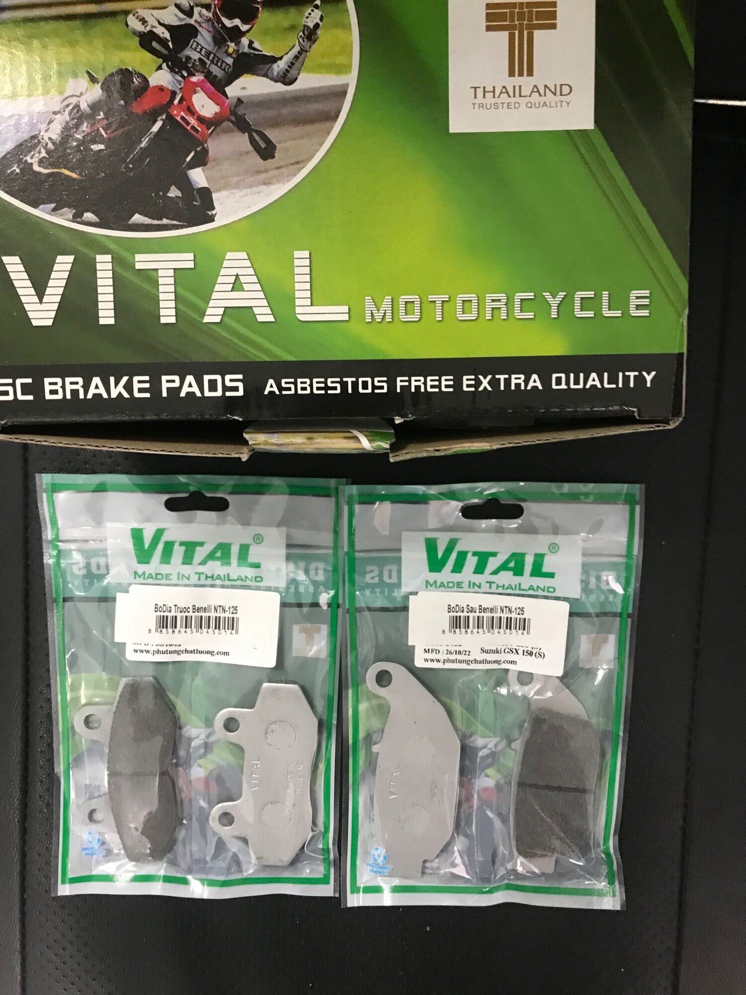 Má phanh đĩa /bố thắng benelli tnt 125 chính hãng Vital thái lan