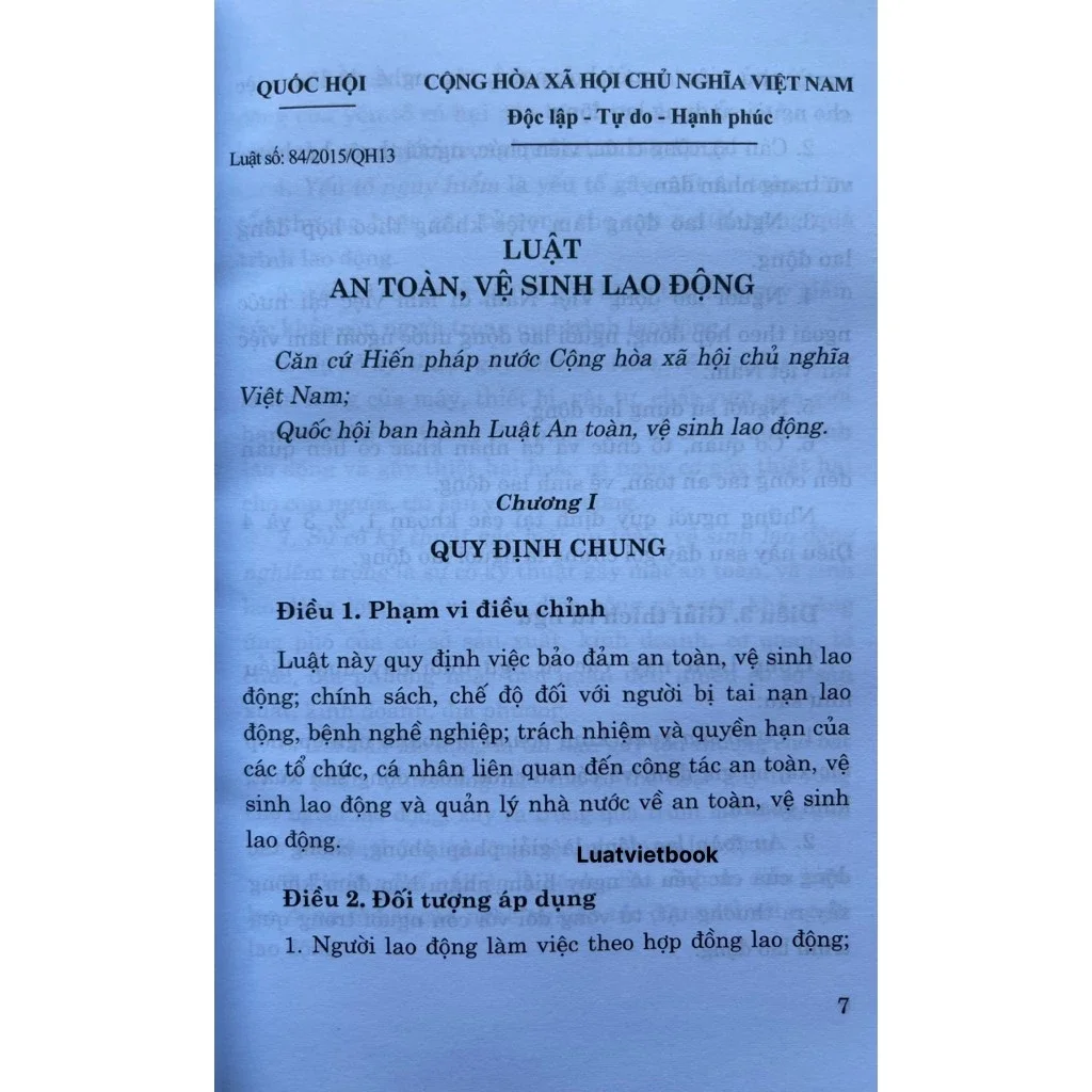 Luật An Toàn Vệ Sinh Lao Động ( Hiện hành )