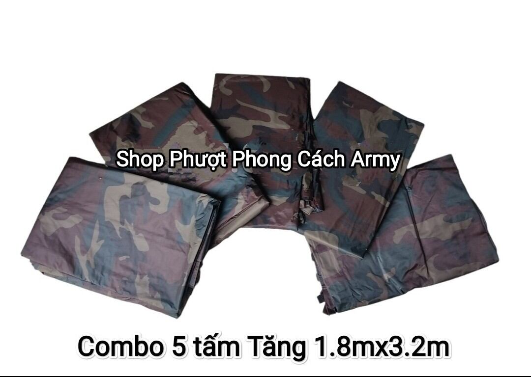 Combo 5 tấm Tăng che mưa, bạt che mưa in loang 3,2mx1,8m