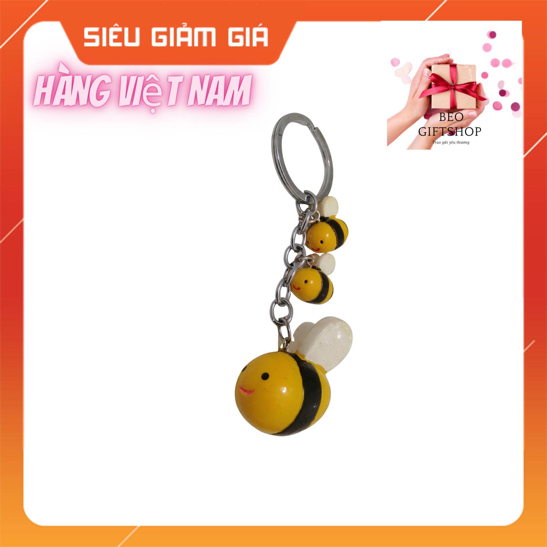 Móc khóa 3 con ong dễ thương