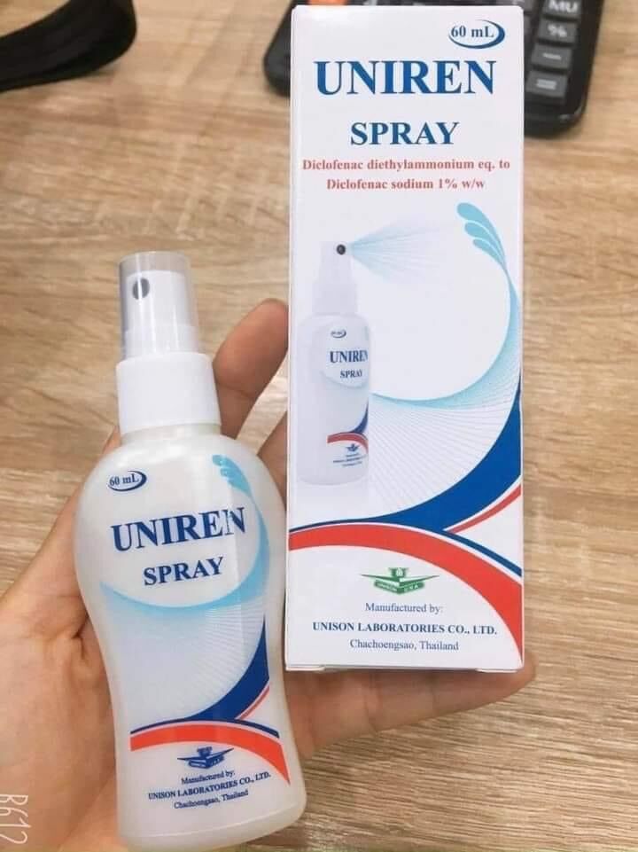 Chai xịt xoa bóp uniren spray 60ml thái lan