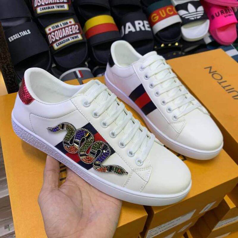 Giày Gucci Rắn Trắng Cao cấp