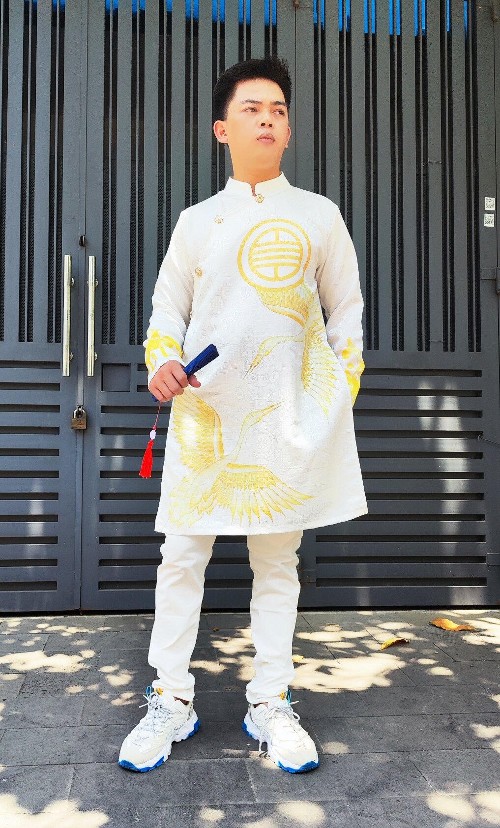 áo dài nam gấm thương hải