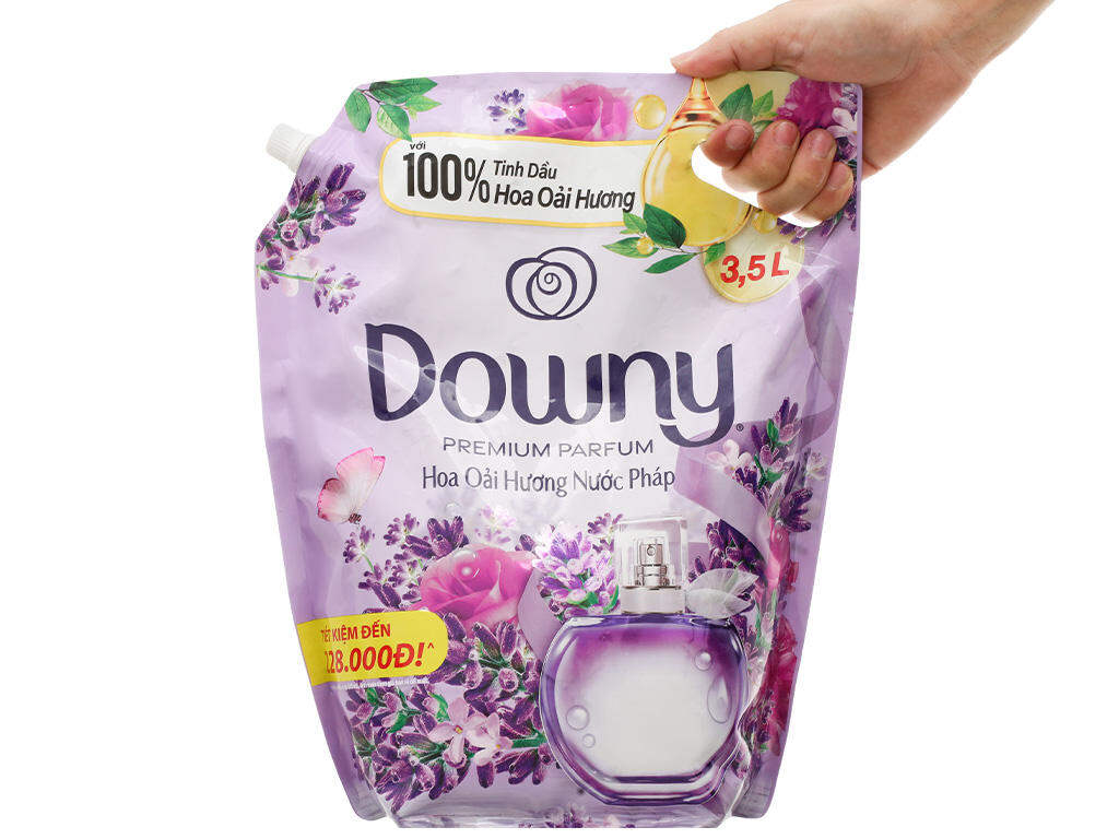 Nước xả vải Downy tinh dầu thiên nhiên hương hoa oải hương túi 3.5 lít