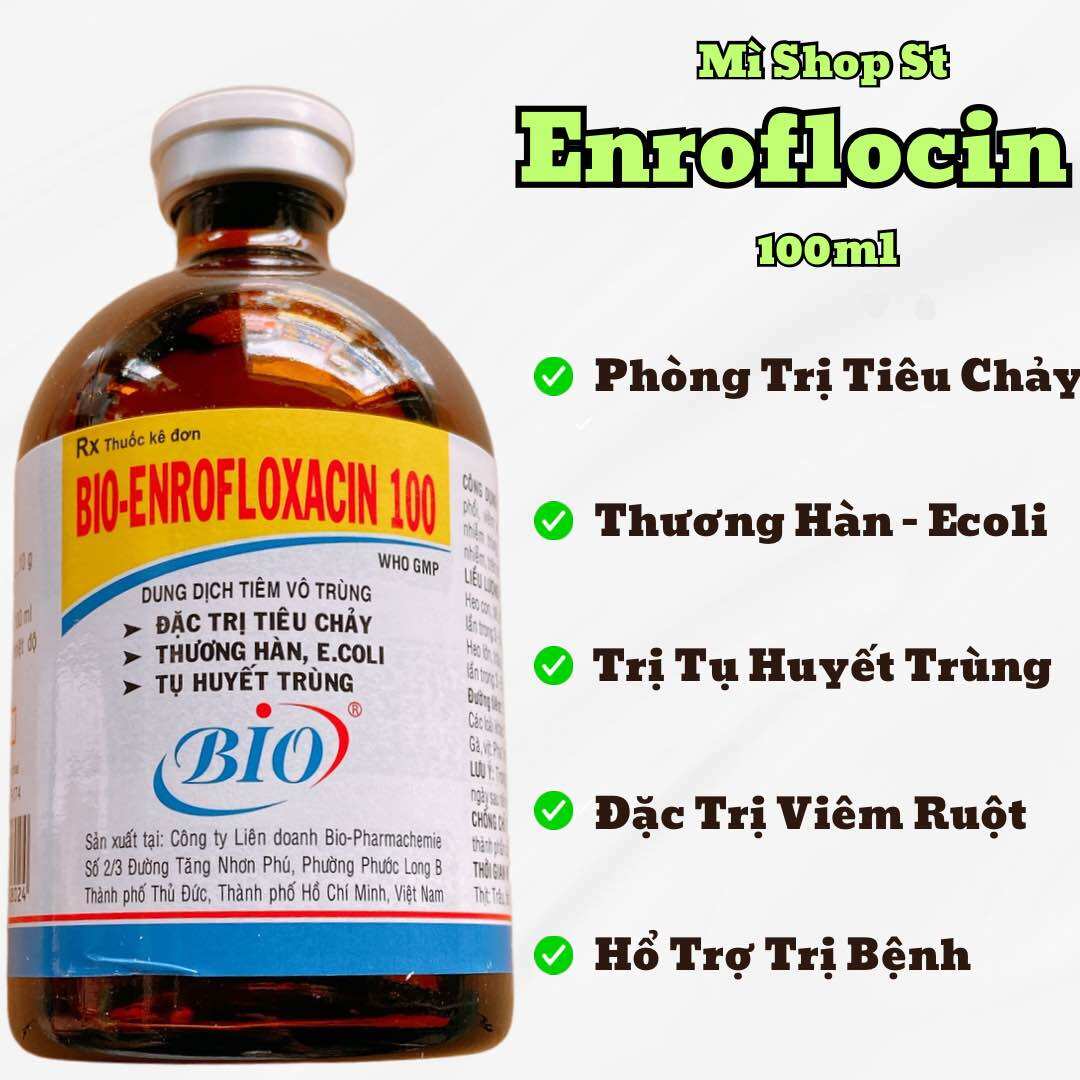 Bio Enroflocin tiêu chảy, viêm ruột, ecoli heo, trâu, bò