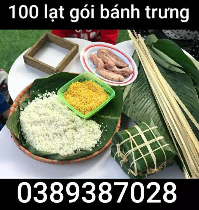lá dong gói bánh,30 lá và 30 lạt