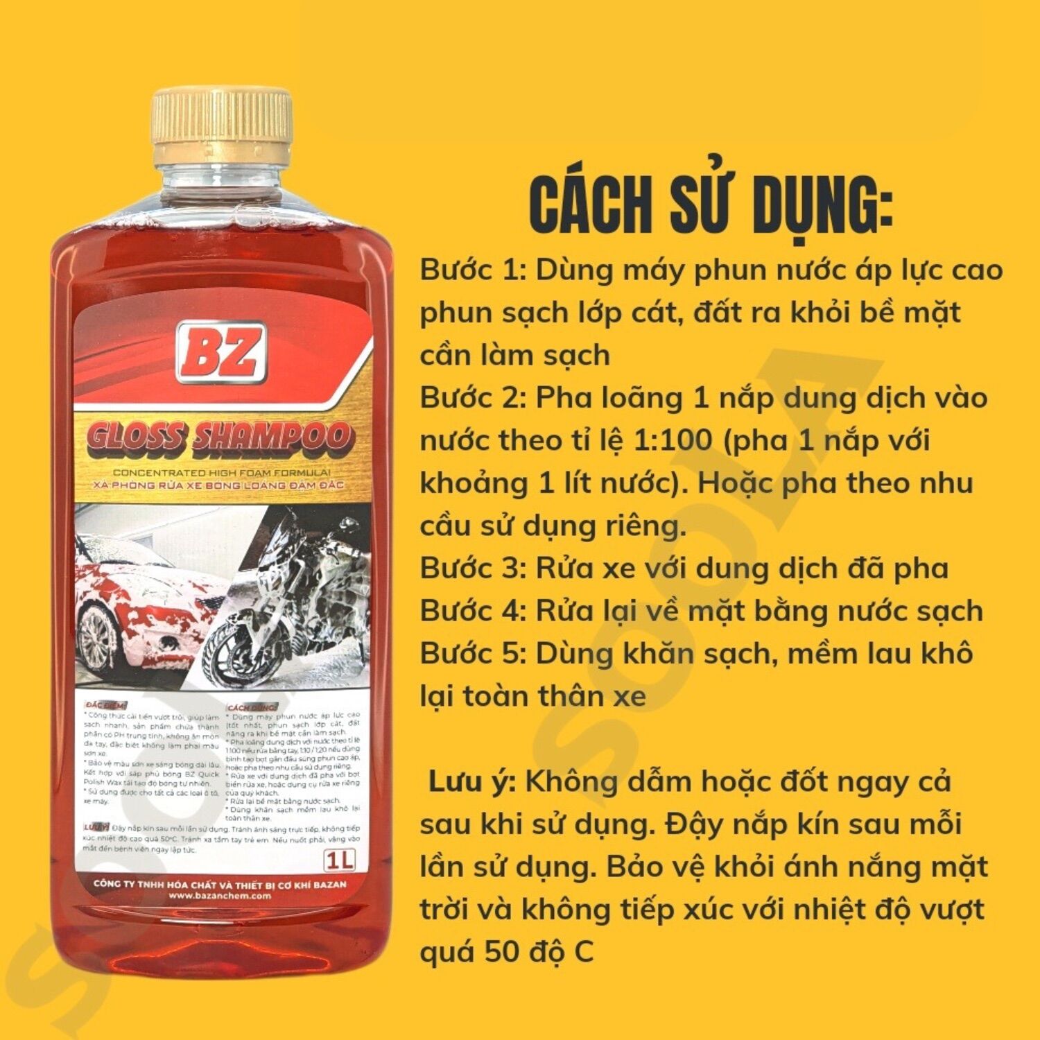 Xà Bông Rửa Xe BZ Gloss Shampoo
