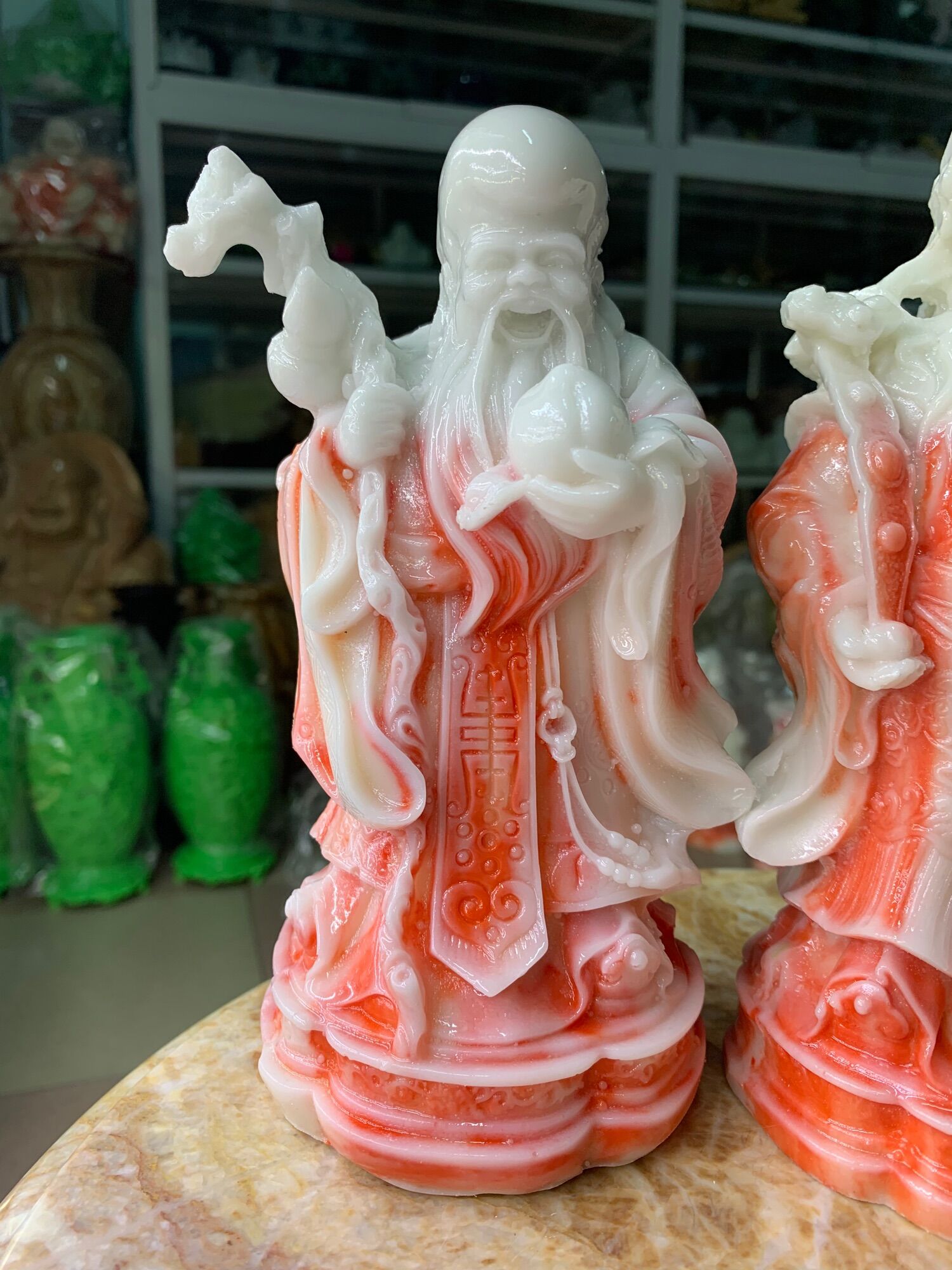 Bộ Tam Đa Đá Đúc 20cm – Tượng Phúc Lộc Thọ May Mắn, Quà Tặng Phong Thủy Cao Cấp