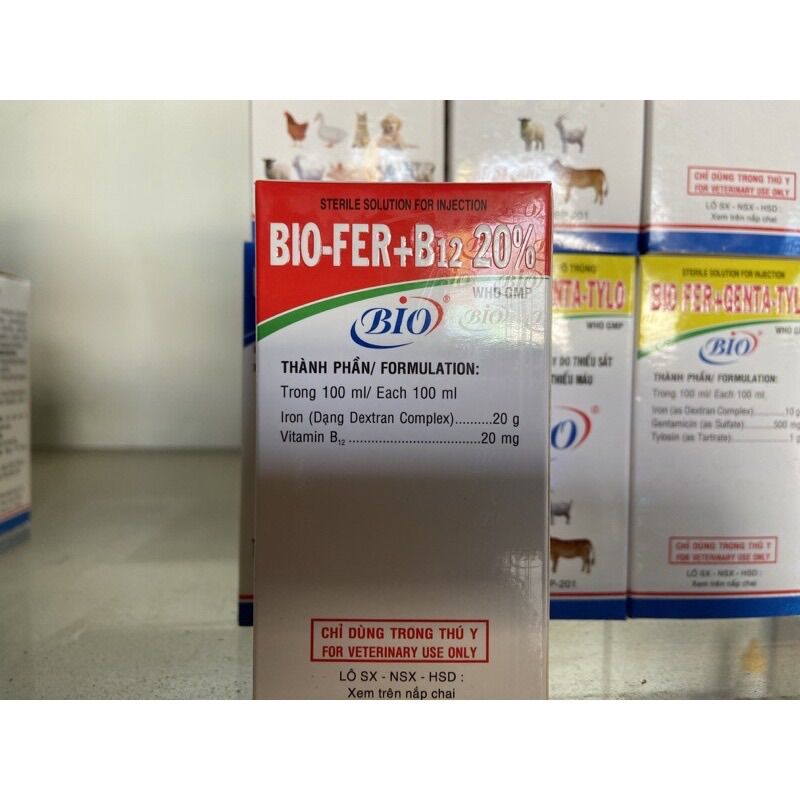 BIO FER Sắt tiêm 1 lần cho heo, trâu, bò