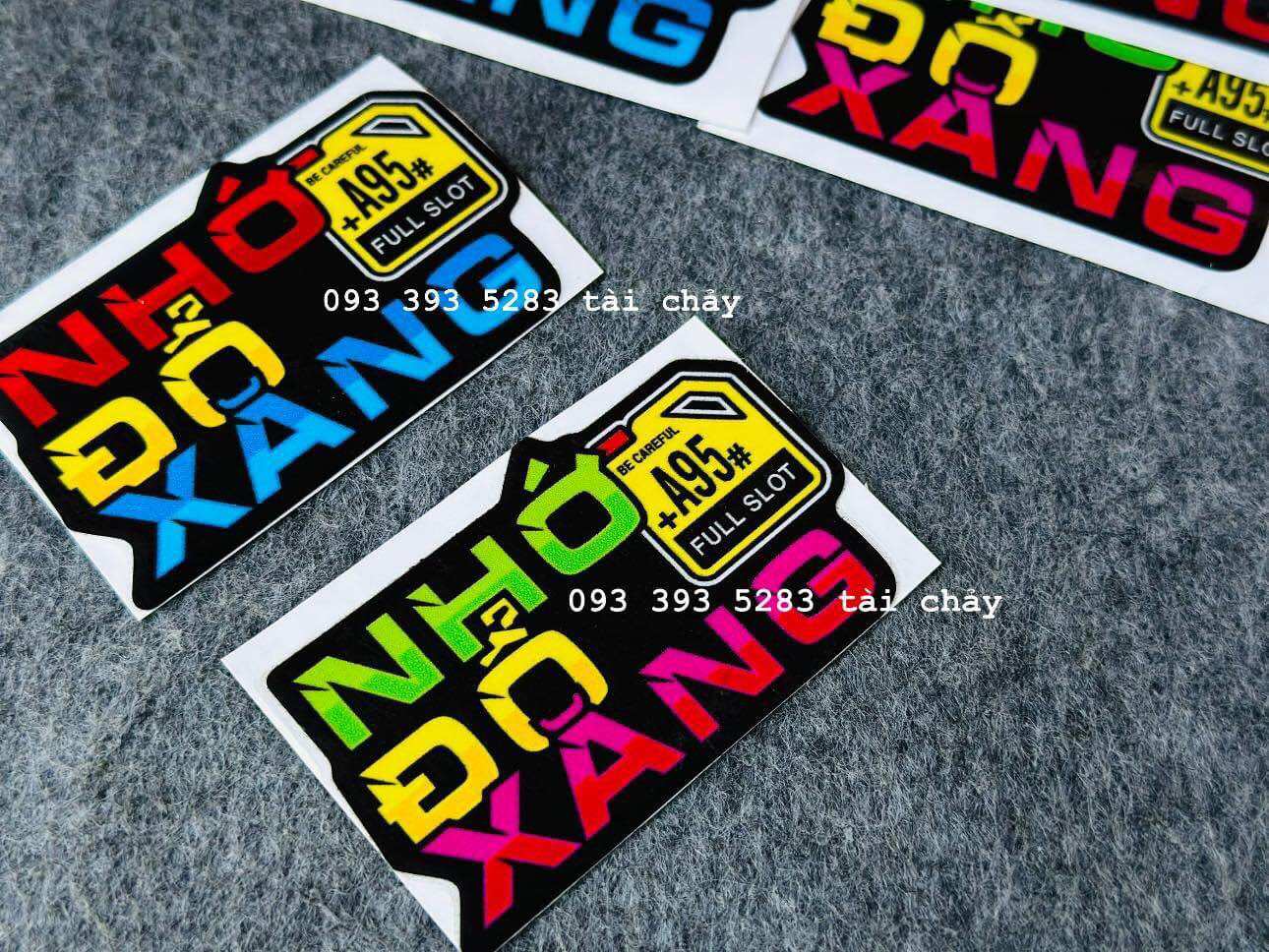 [ 1 MIẾNG ] TEM STICKER " NHỚ ĐỔ XANG " VER 2 DÁN TRANG TRÍ XE