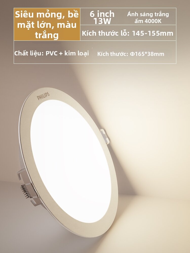 Philips | Đèn Led Âm Trần 14W Dáng Siêu Mỏng Chống Chói