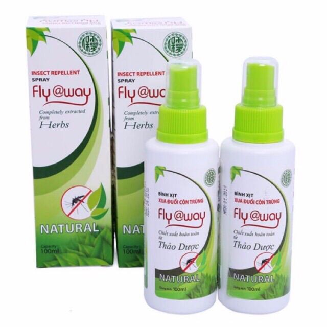 Xịt muỗi Fly@way xịt chống muỗi xịt côn trùng, chiết xuất thảo dược
