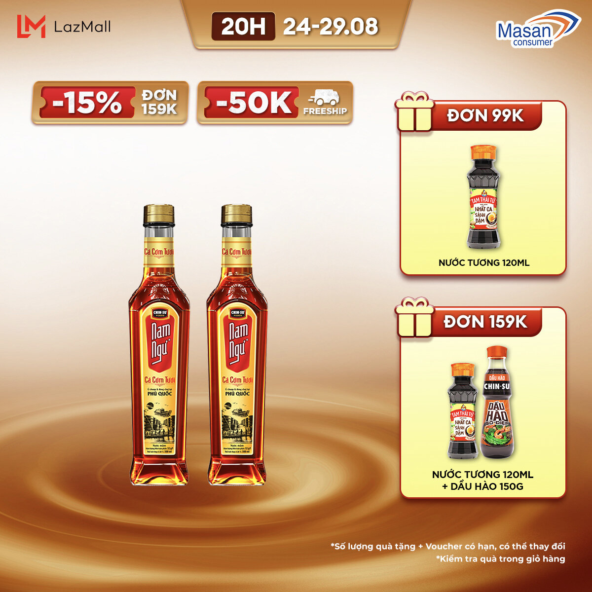 Combo 2 nước mắm nam ngư cá cơm tươi chai thủy tinh 500ml
