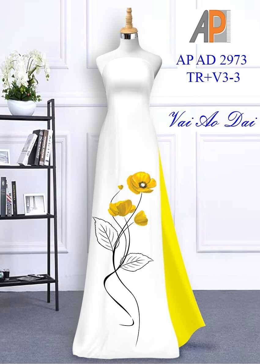 [HCM]Vải áo dài in hoa nền trắng
