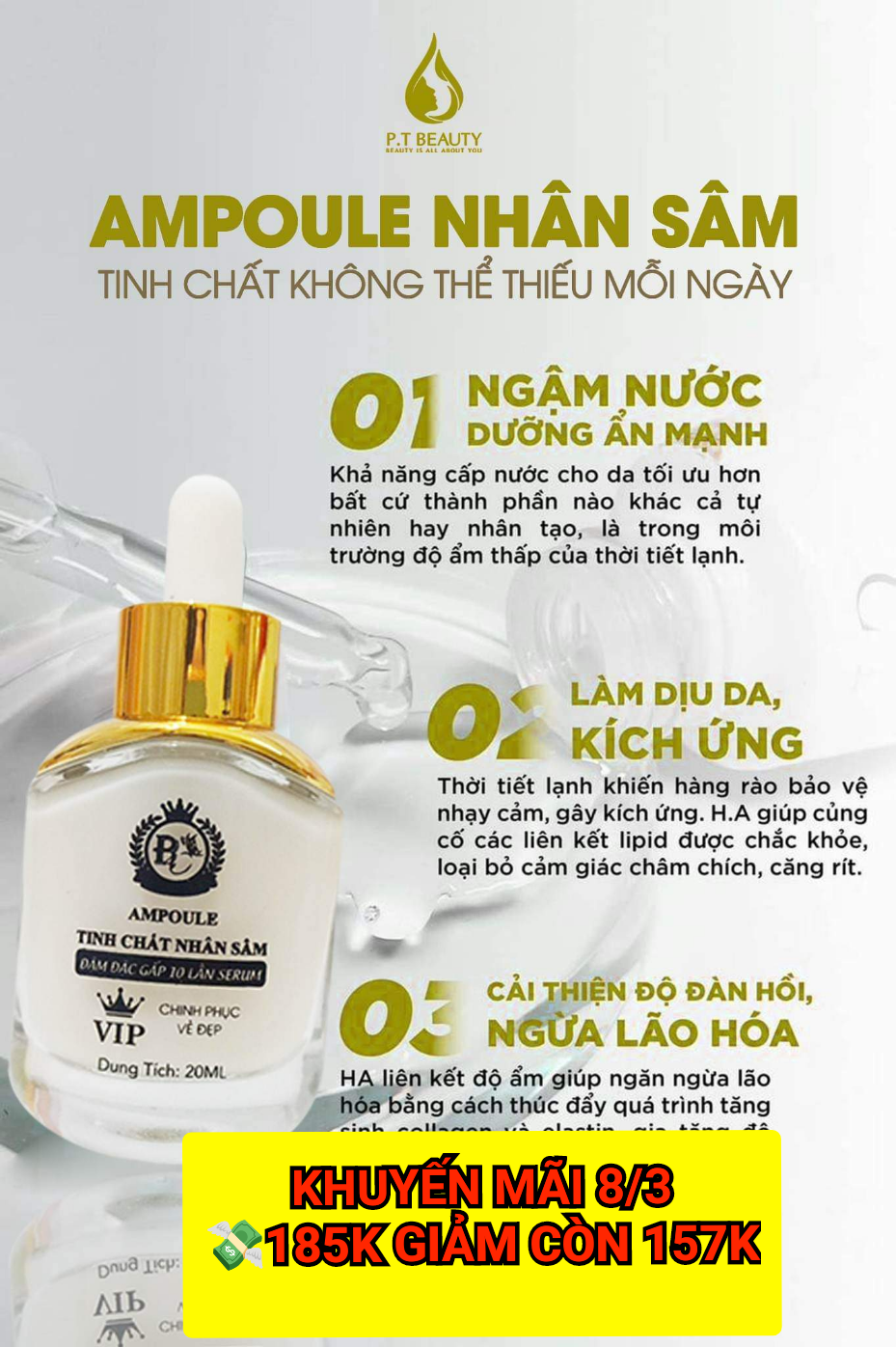 Combo 2 Huyết thanh nhân sâm 20ml spf45+