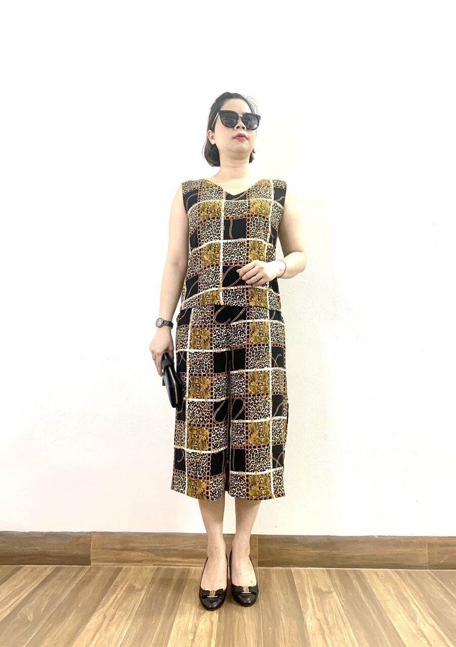 Bộ đồ dành cho phụ nữ trung niên - bộ lửng lụa Hàn châu