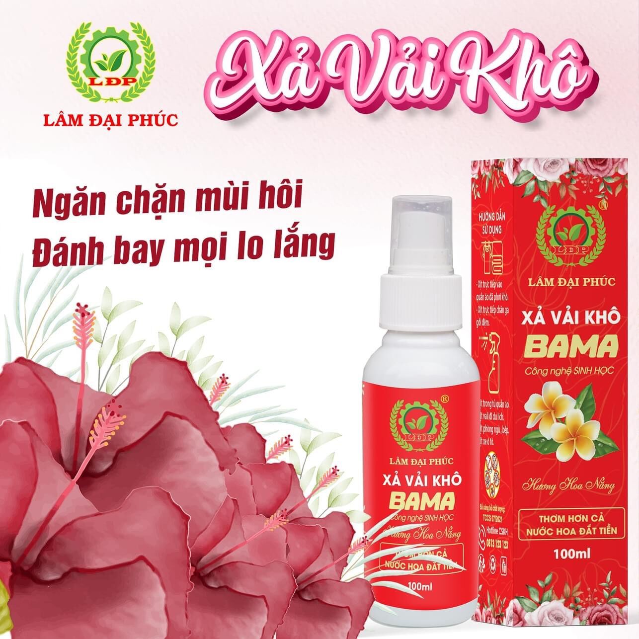 NƯỚC XỊT XẢ VẢI KHÔ ( Màu Đỏ ) - LÂM ĐẠI PHÚC