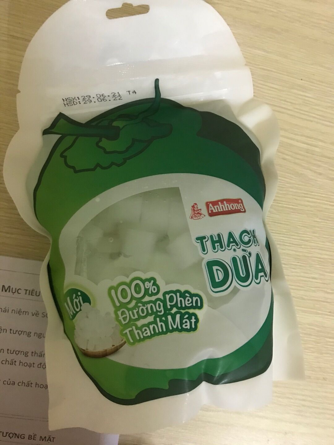 Thạch dừa đường phèn Ánh Hồng (bịch 900gr)