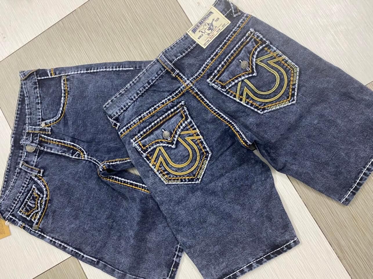 Quần jeans lững nam ông địa túi nắp hộp màu xám cập bến