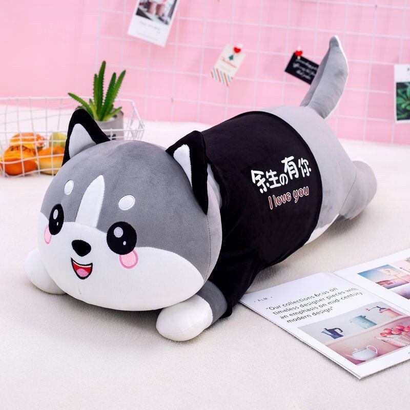 Gấu bông mèo xám dễ thương bông 4 chiều size 50cm