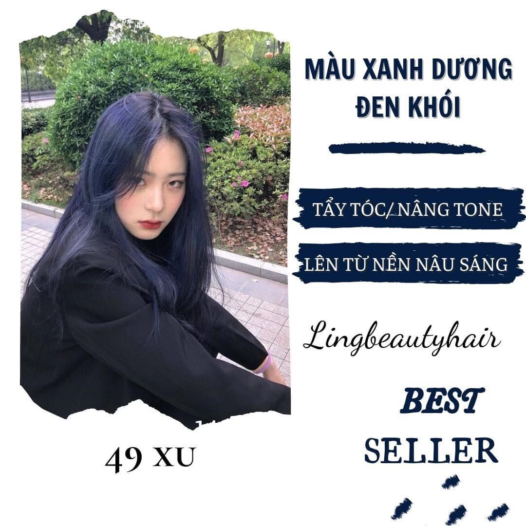 (Sale Gốc)Compo Nhuộm Tóc Xanh Dương Đen Khói Kèm oxi và gang tay