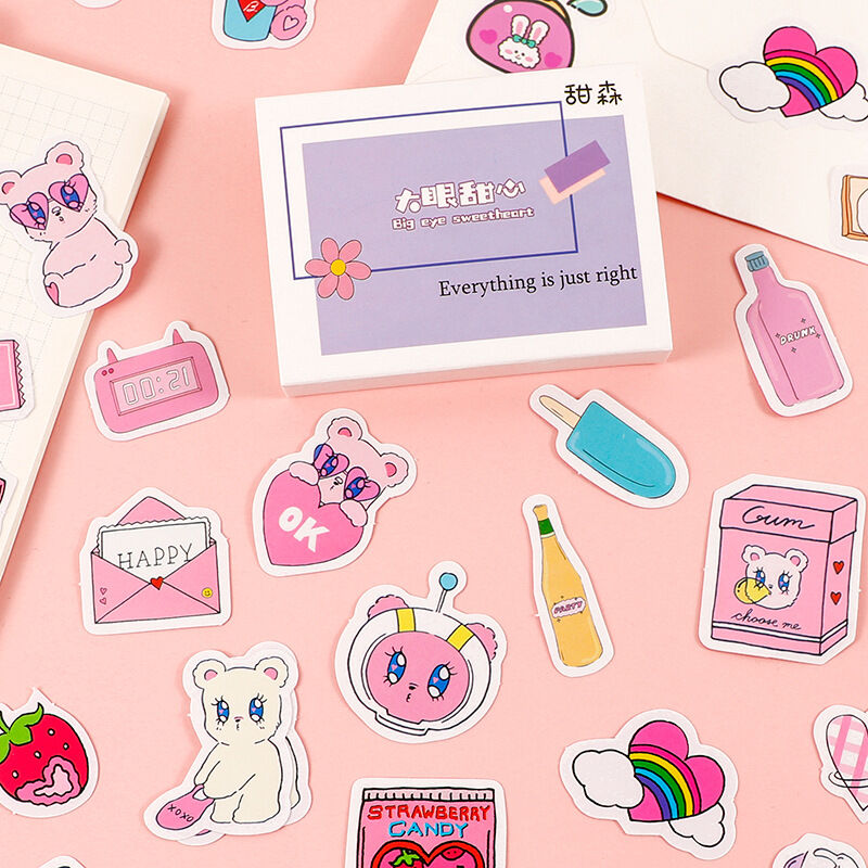 Hộp 100 hình dán sticker trang trí