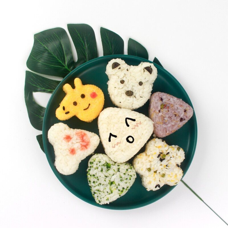 Set 7 khuôn tạo hình cơm nắm bento