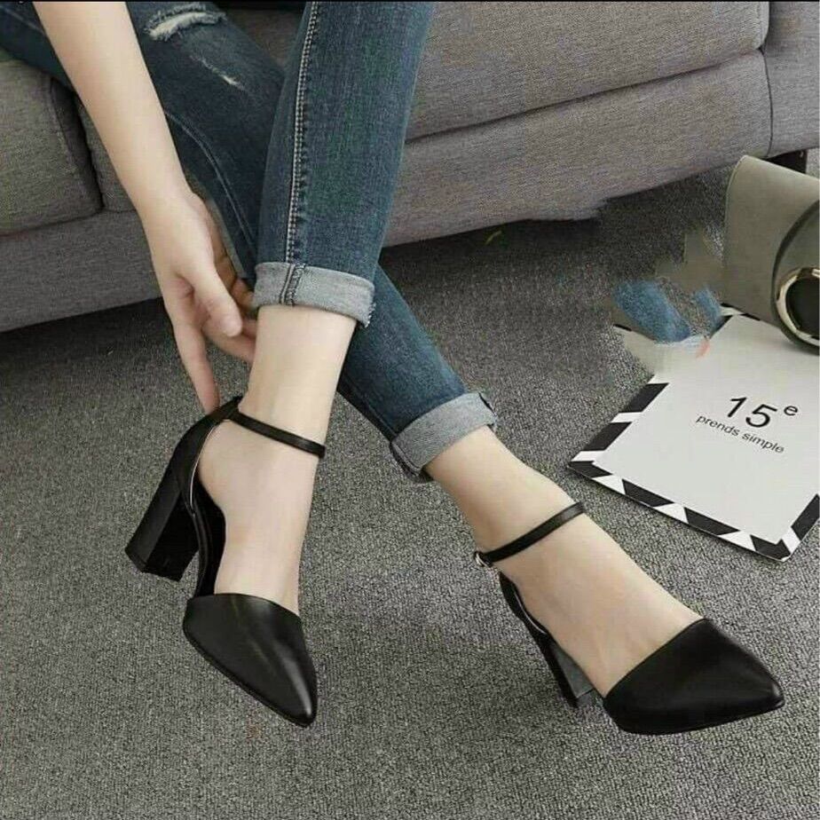 Giày công sở cao gót 7 phân mũi nhọn, chất mềm bền