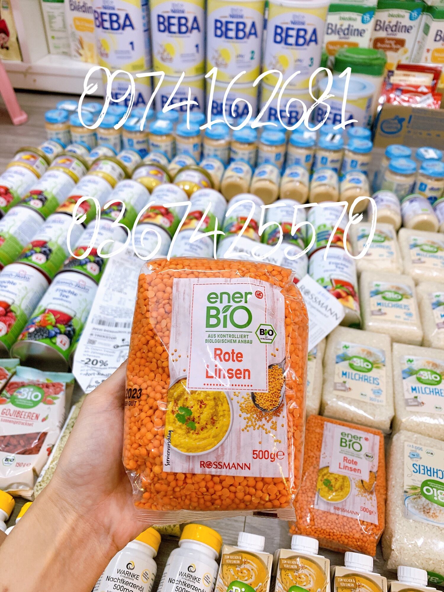 Hạt đậu lăng đỏ hữa cơ Ener Bio của Đức(500g)