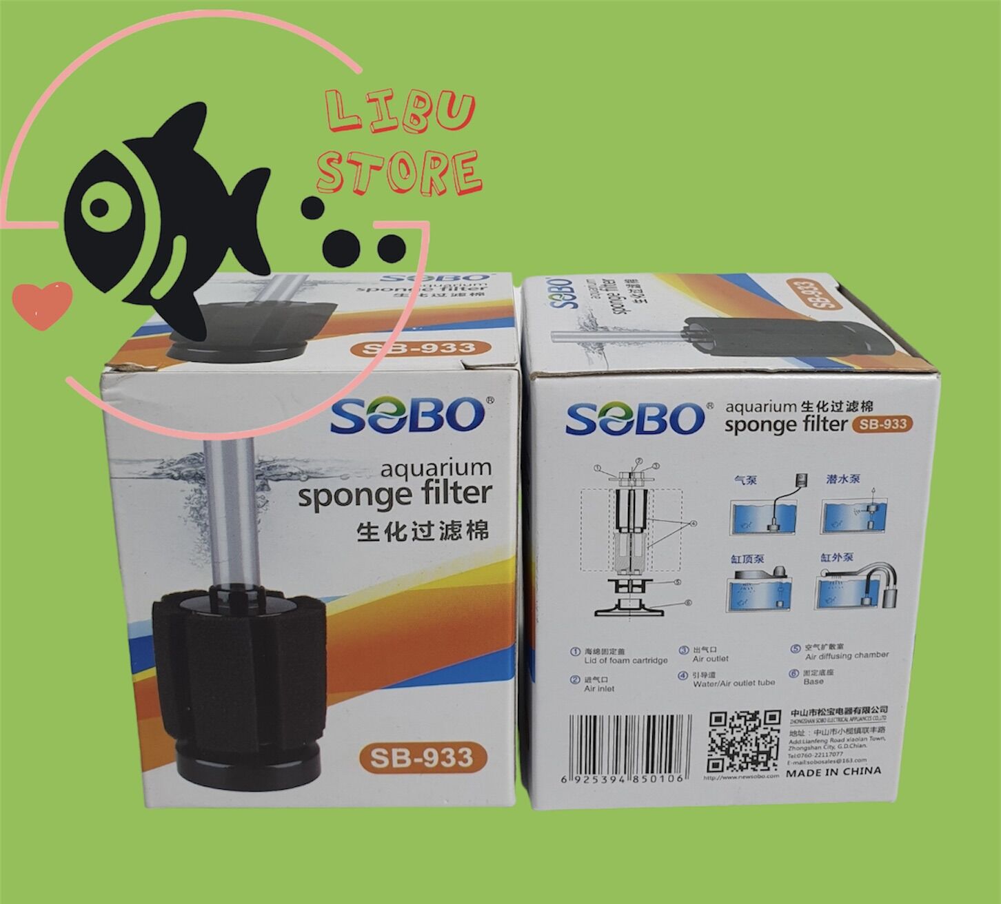 Lọc sủi vi sinh mini sobo 933 sb-933 cho hồ cá cảnh