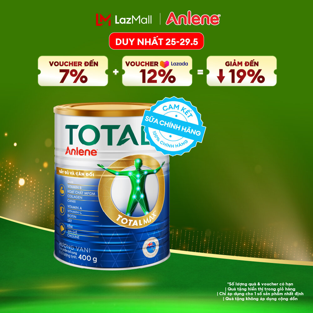 [Voucher giảm đến 26%]Sữa Bột Bổ Sung Dinh Dưỡng Anlene Total 10 Lon 400G