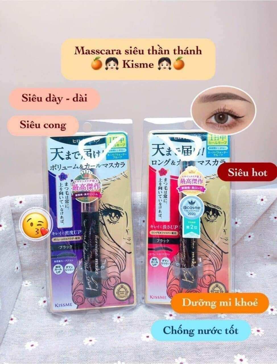 Mascara Kiss me chuốt mi siêu dài, siêu cong Nội địa Nhật chính hãng