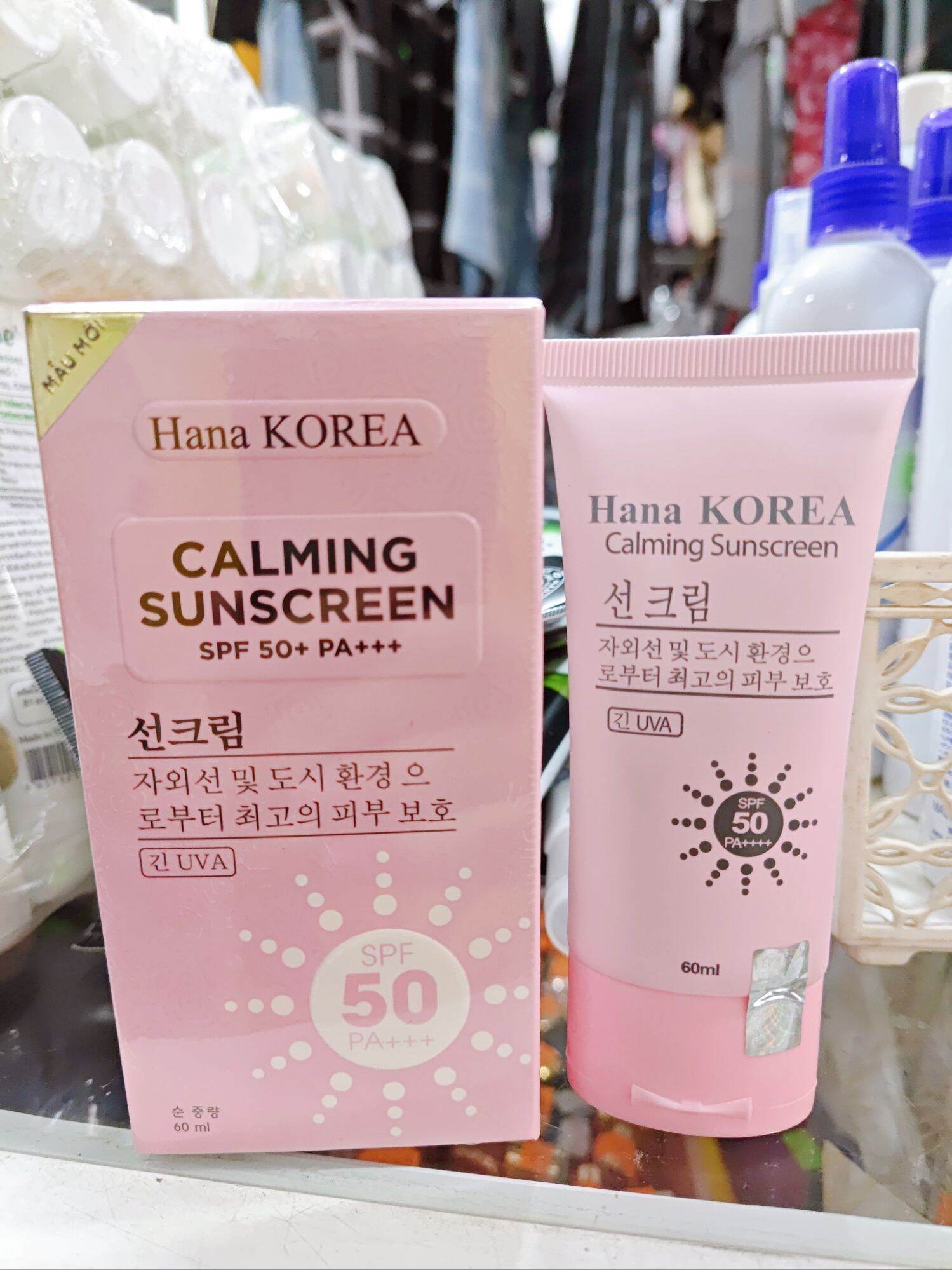 Kem chống nắng vật lí hana korea 60ml - chống nắng tốt, giúp da sáng mịn trắng hồng