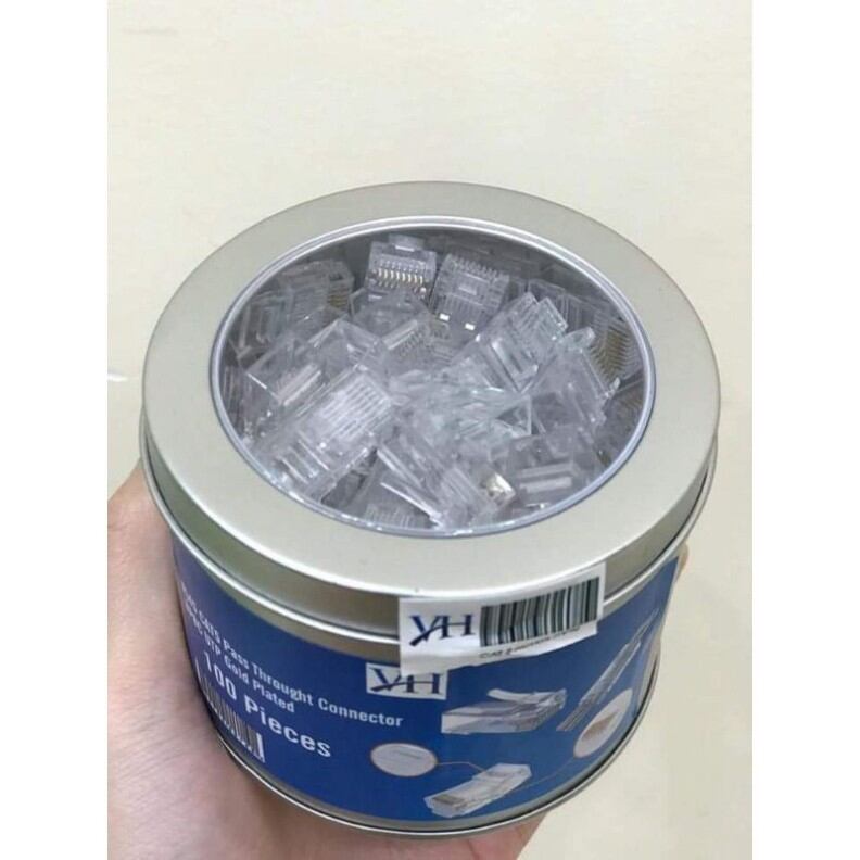 Hộp hạt mạng cat5 xuyên thấu , hạt RJ45 xuyên thấu cat5