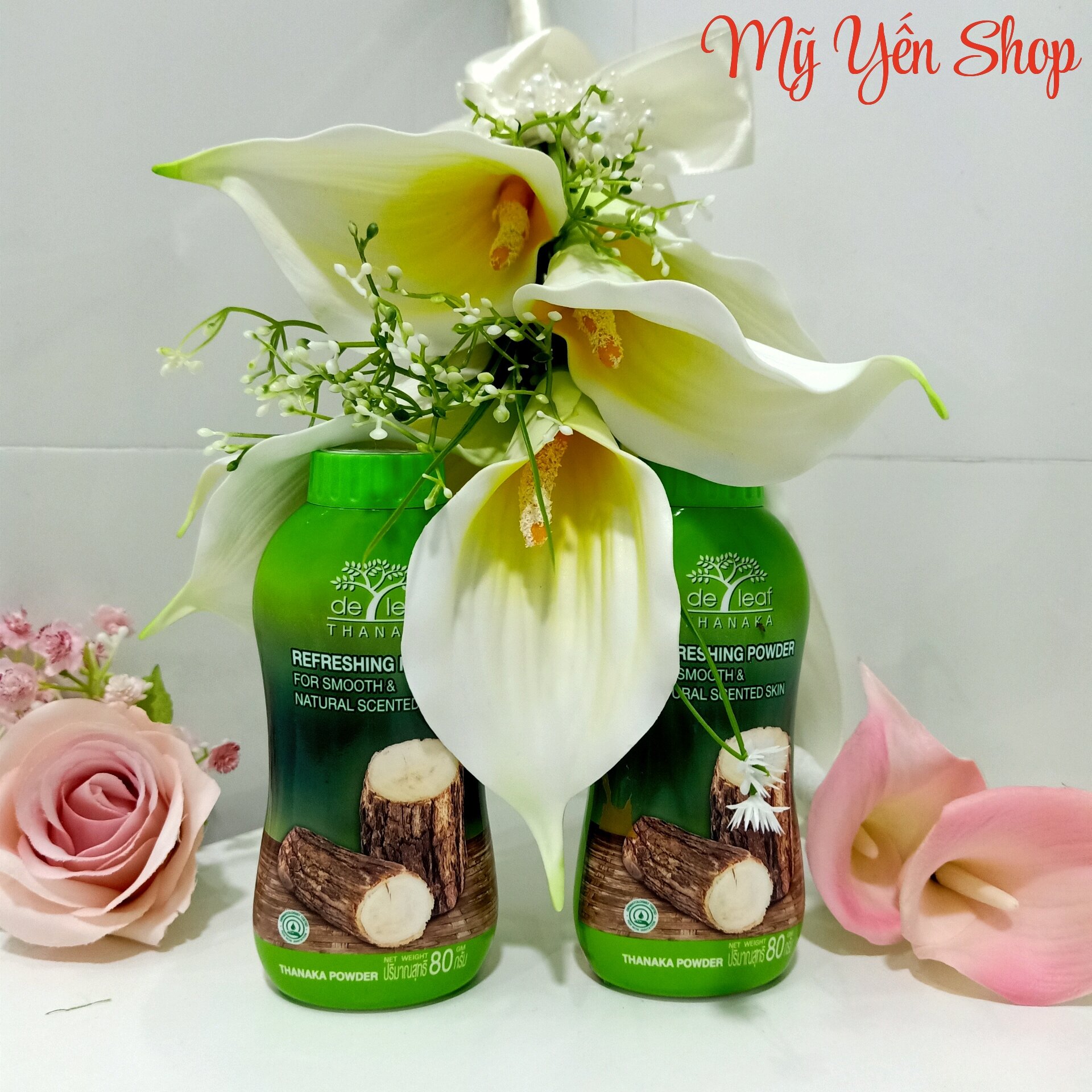 PHẤN LẠNH DƯỠNG DA- KIỂM SOÁT DẦU DE LEAF THANAKA THÁI LAN 80G ( TẶNG 1 NẠ CỪU )