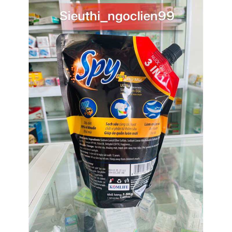 NƯỚC GIẶT XẢ 2IN1 SPY PLUS ĐEN 1500ML